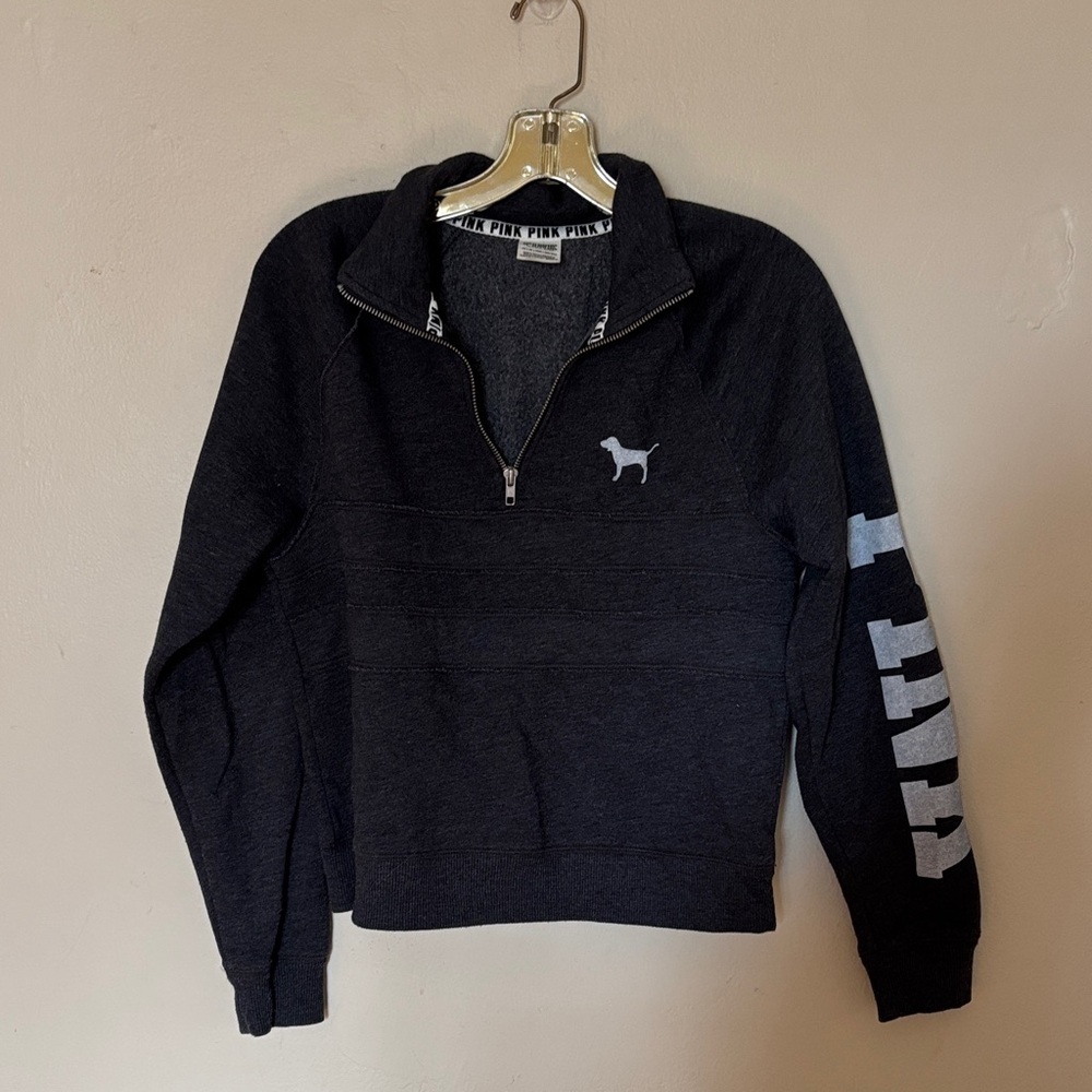 PINK Victoria's Secret Dark Gray Zip-Up Sweater